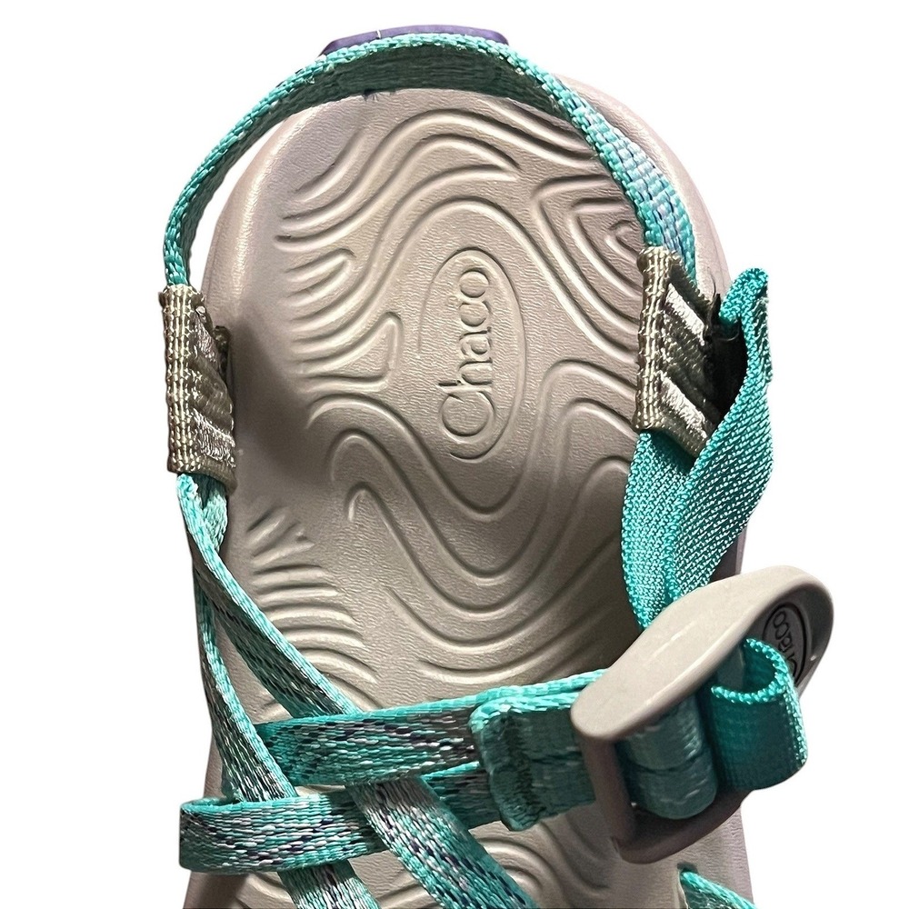 Chaco Z/Cloud X2 Womens 8 Teal Aqua Strappy Toe Loop Hiking Sandals J106622 - Picture 13 of 16